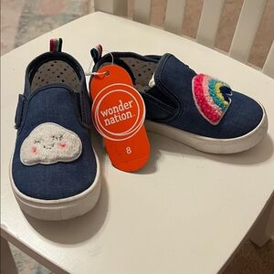 Wonder Nation Toddler 8 Navy Slip-On Sneakers NWT
